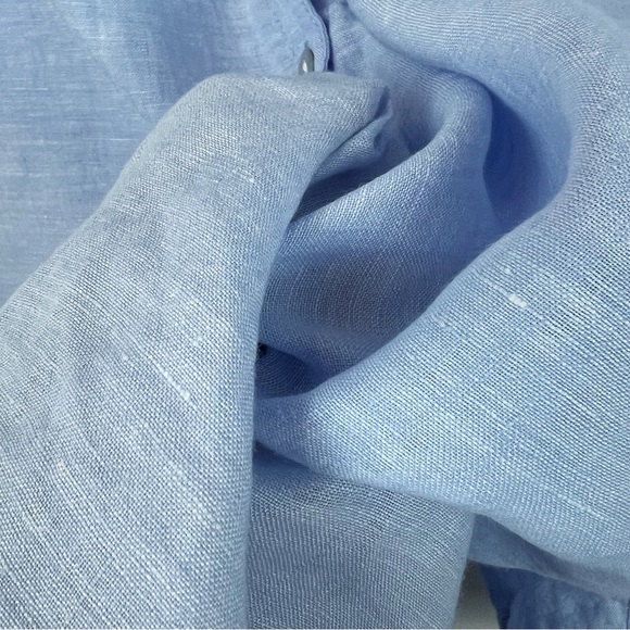 Sigrid Olsen 100% Linen Chambray Button Down Shirt 2X Coastal Nautical Layer - Picture 4 of 8